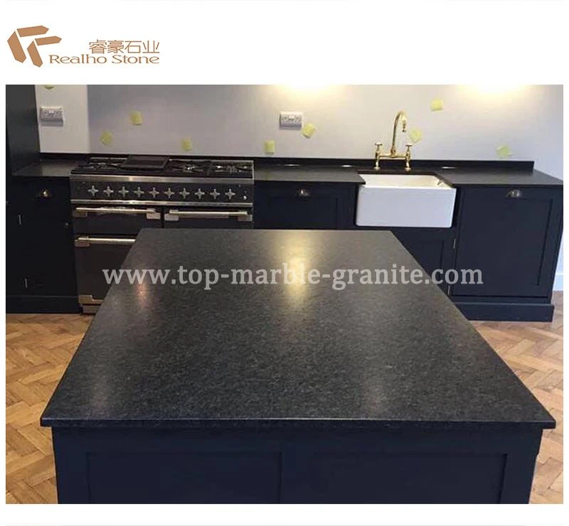 absolute black leathered granite
