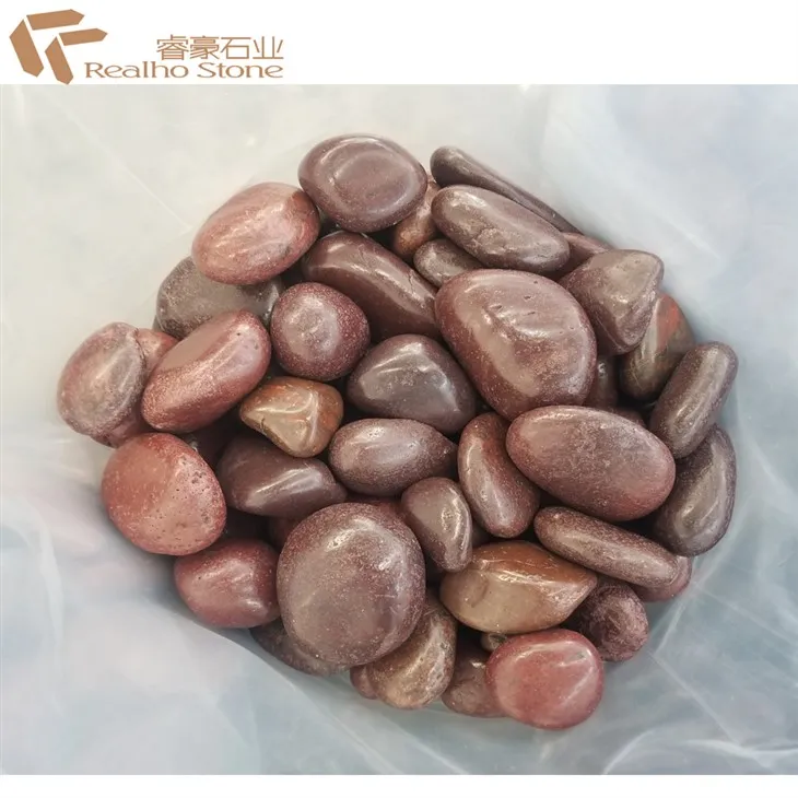 Matt glossy red pebbles