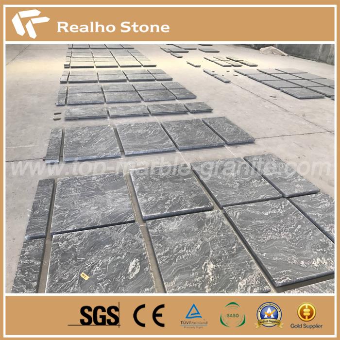 Honed Brazilian Exotic Black Granite Tiles For Interior Flooring