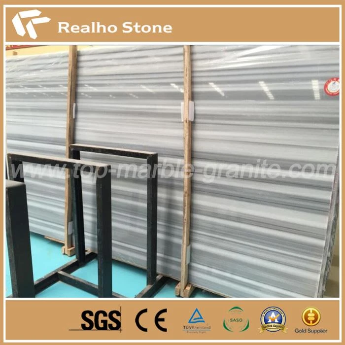 Imported White and Grey Wood Grain Marble Marmara White Marble Slab