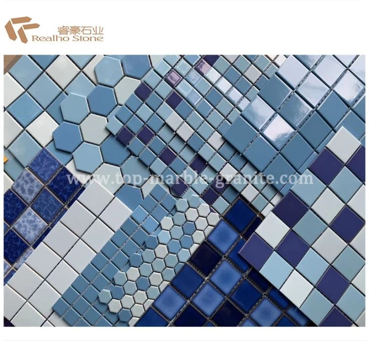 Blue Ceramic Mosaic Tiles for Swimming Pools