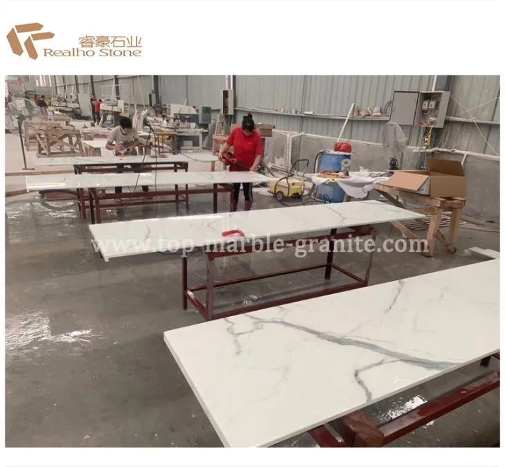 Nano Crystallized Calacatta White Marble Countertop