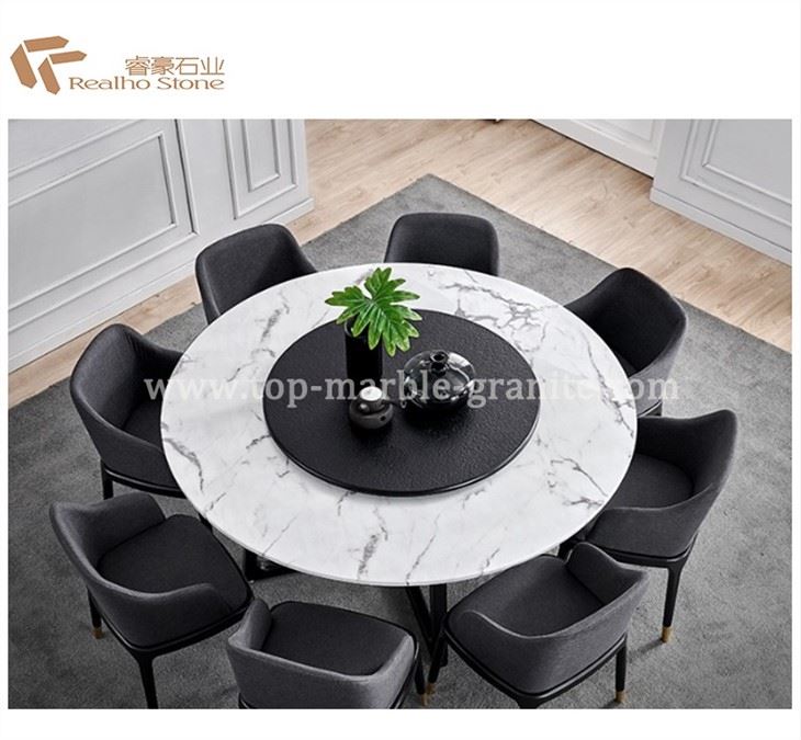 Volkas white marble dining table