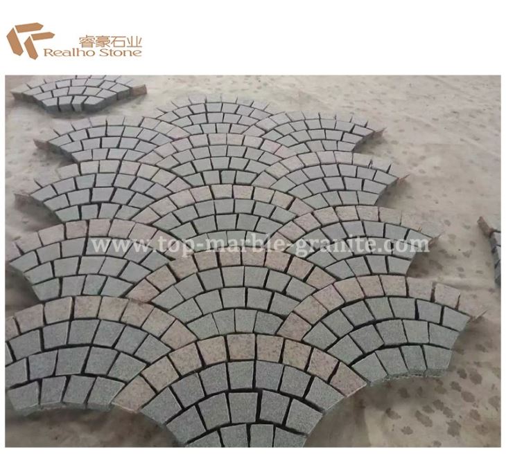 granite fan shape paver