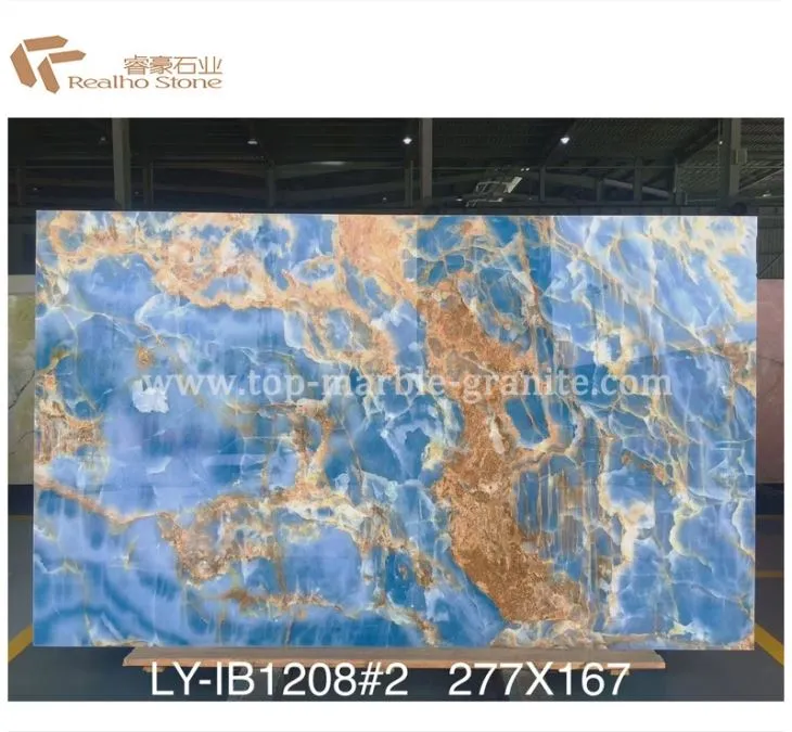 Luxury Stone Blue Aurora Marble Stairs Tile