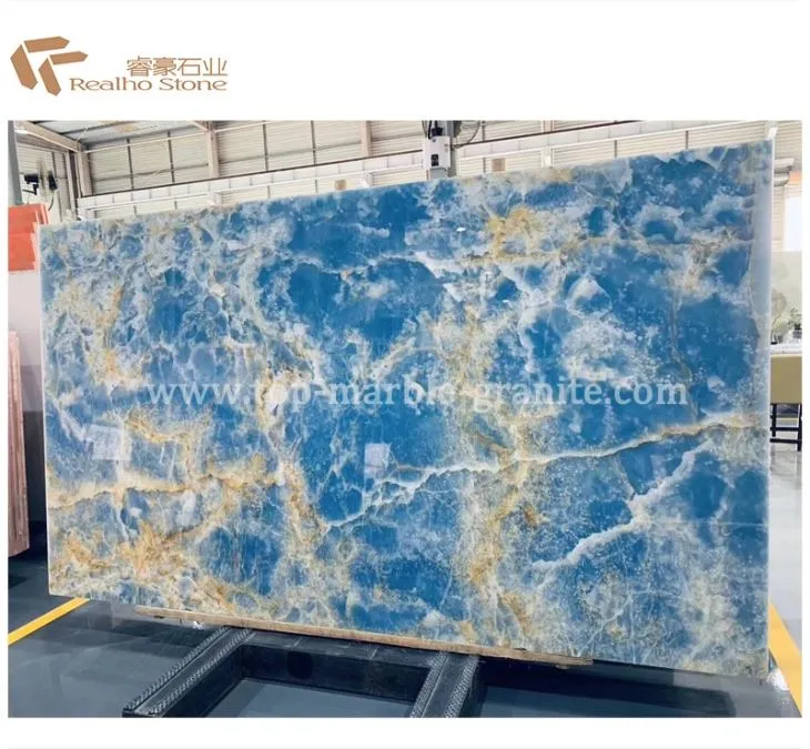 Luxury Stone Blue Aurora Marble Stairs Tile