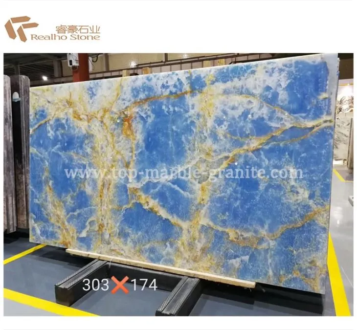 Luxury Stone Blue Aurora Marble Stairs Tile