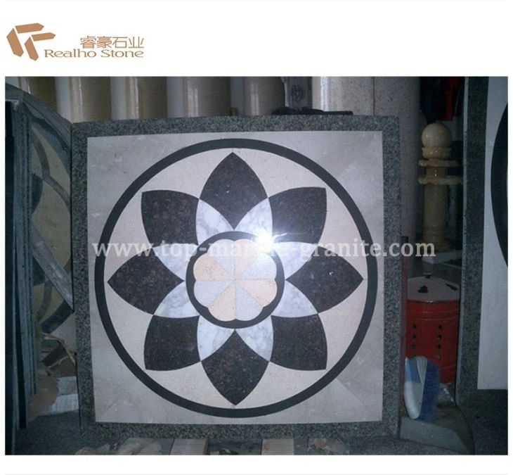 Mixed Marble Waterjet Mosaic Tile Floor Pattern
