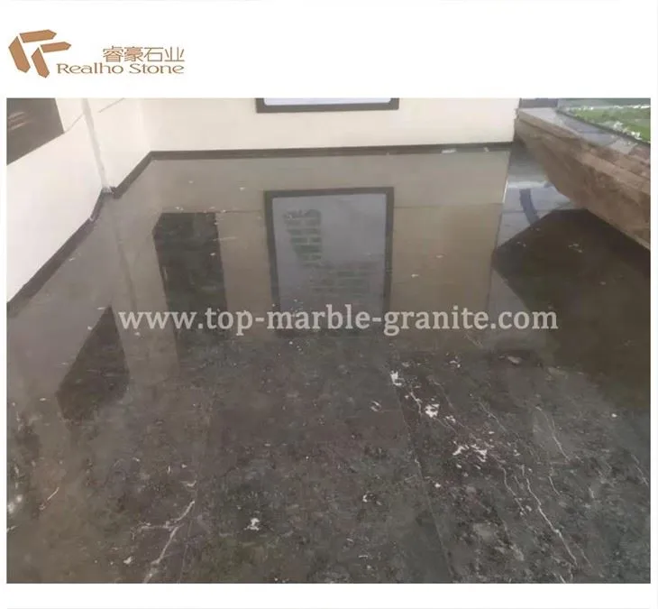 dark grey marble tiles