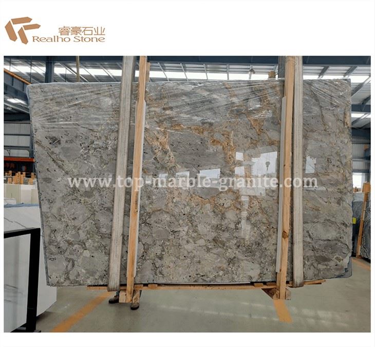 Tundra Gold Marble Slab Polished For Hotel Project