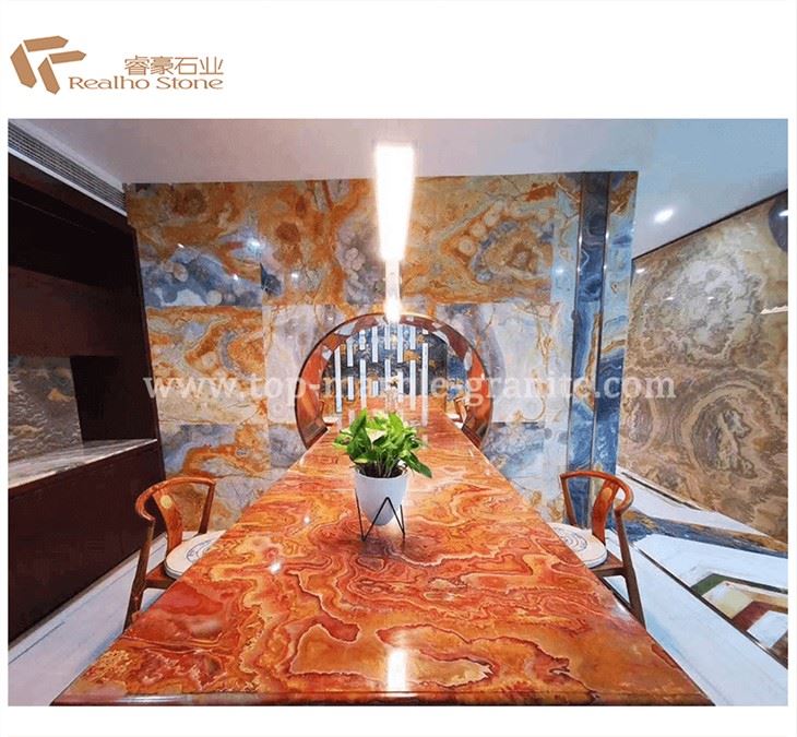 Turkey Tiger Onyx Slab Floor And Table