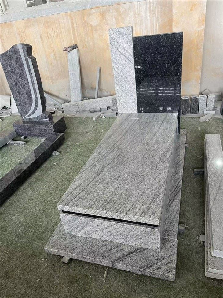 Granite Tombstone White And Black